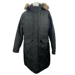 Eddie Bauer Women's Black Insulated Hooded Faux Fur Parka Long Jacket Size XL